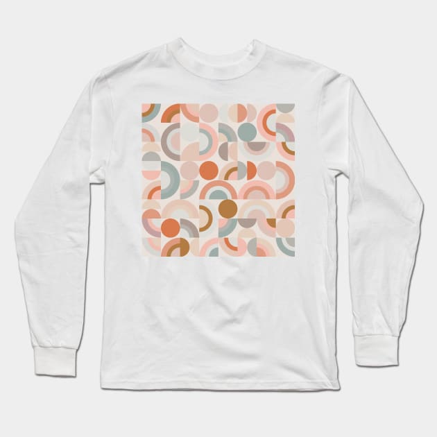 Pastel Modern Rainbows / Mid Century Geometry Long Sleeve T-Shirt by matise